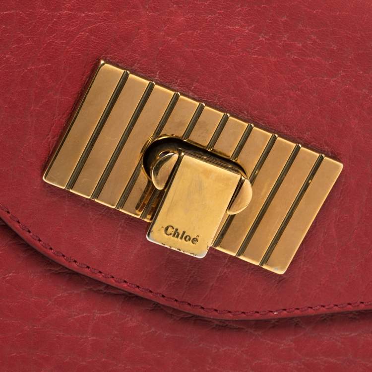 Pre Owned Chloe Red Leather Small Sally Shoulder Bag