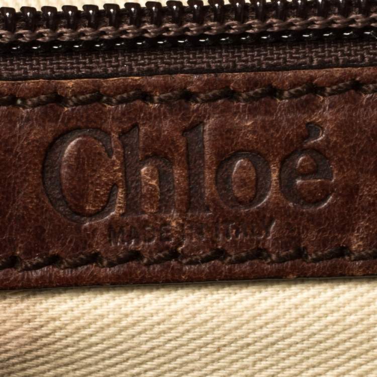 Pre Owned Chloe Dark Brown Leather Kerala Lock Horse Shoulder Bag