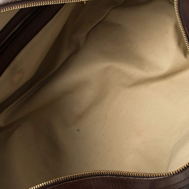 Pre Owned Chloe Dark Brown Leather Kerala Lock Horse Shoulder Bag