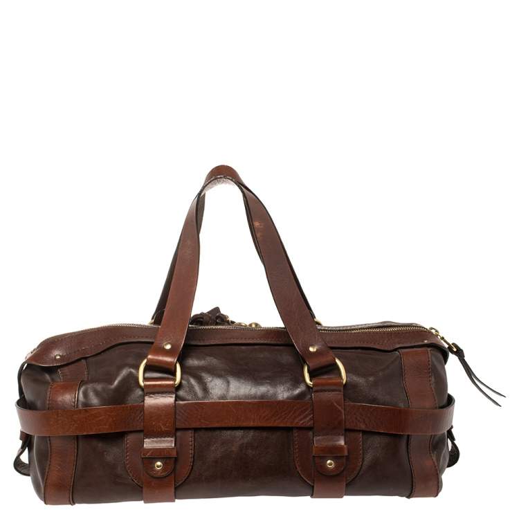 Pre Owned Chloe Dark Brown Leather Kerala Lock Horse Shoulder Bag