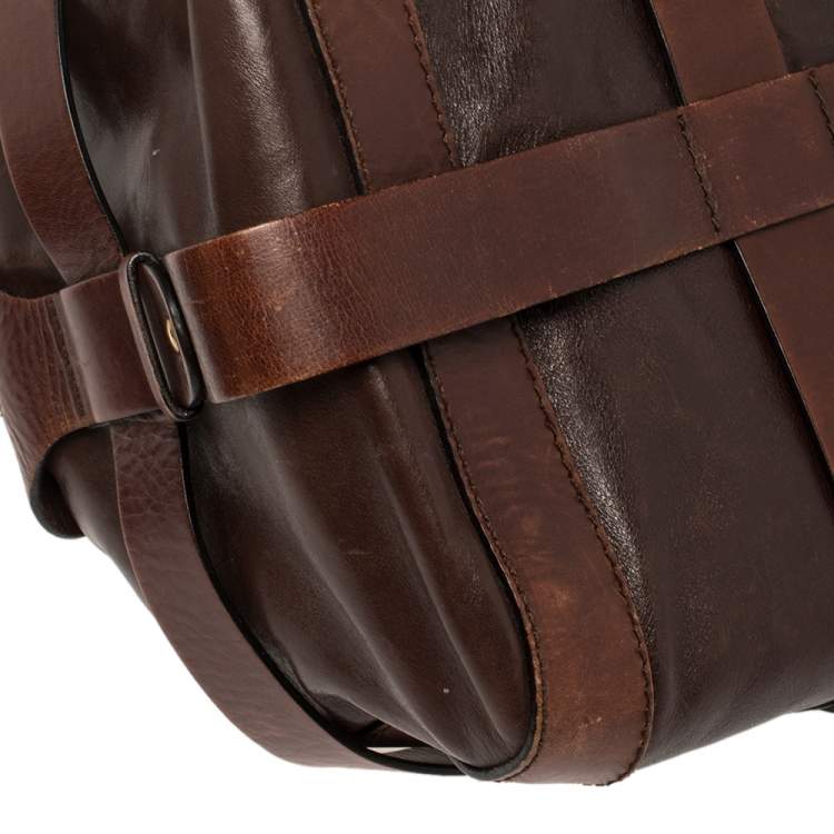 Pre Owned Chloe Dark Brown Leather Kerala Lock Horse Shoulder Bag