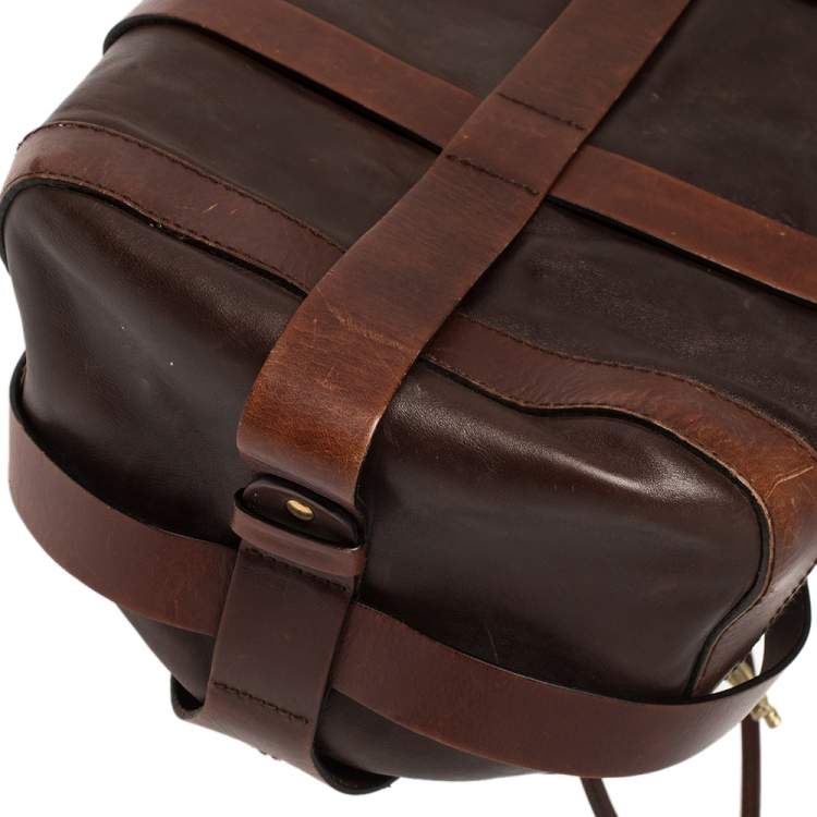 Pre Owned Chloe Dark Brown Leather Kerala Lock Horse Shoulder Bag
