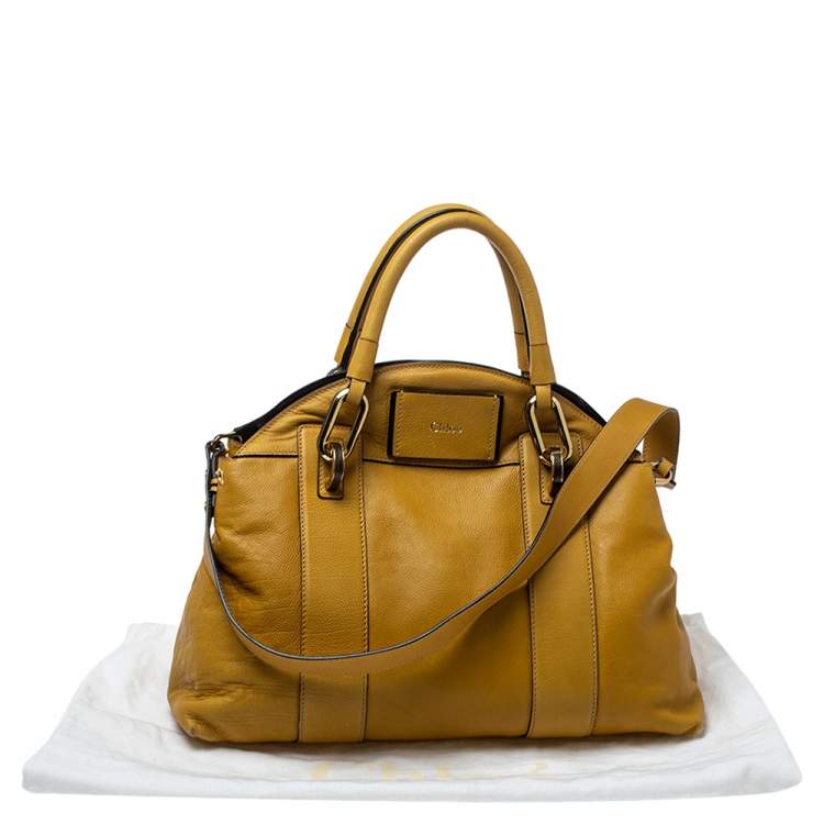 مملوكة مسبقًا Chloe Mustard Leather Gemma Satchel