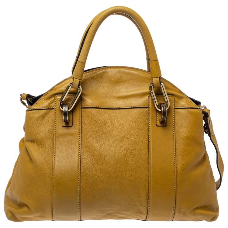 مملوكة مسبقًا Chloe Mustard Leather Gemma Satchel