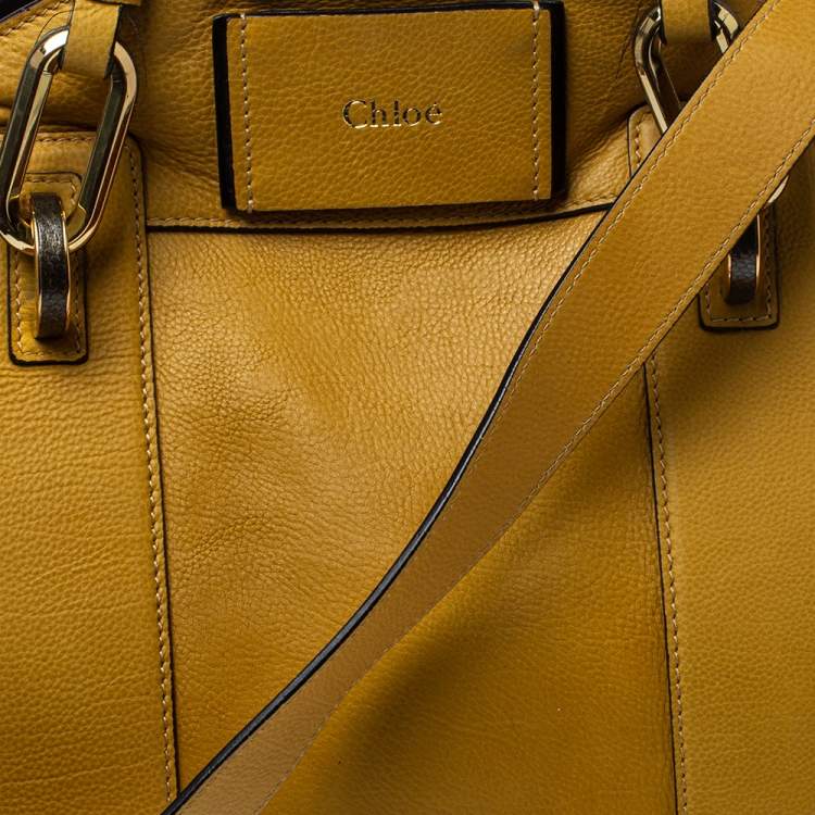 مملوكة مسبقًا Chloe Mustard Leather Gemma Satchel