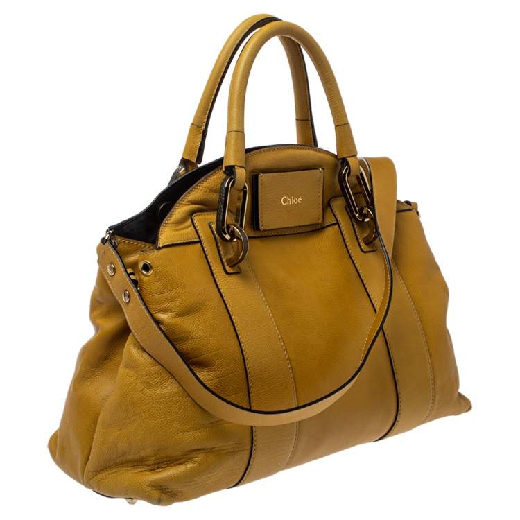 مملوكة مسبقًا Chloe Mustard Leather Gemma Satchel
