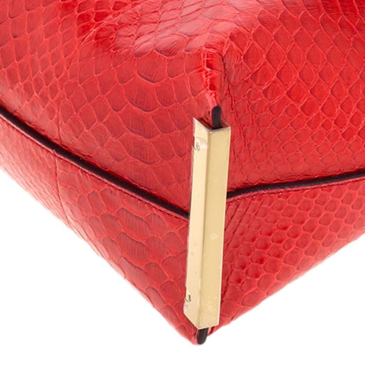 Pre Owned Chloe Tri Color Python And Leather Medium Clare Shoulder Bag