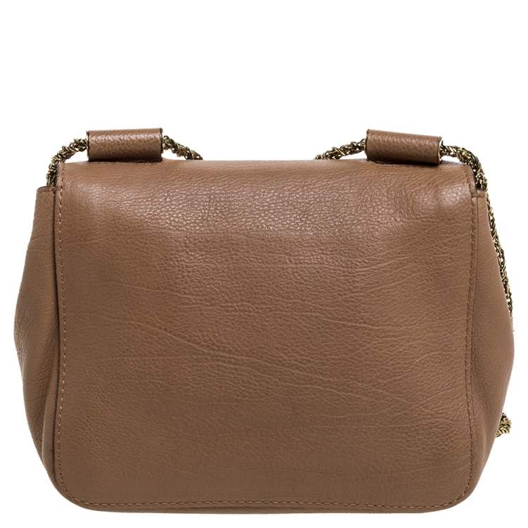 Pre Owned Chloe Beige Leather Small Elsie Shoulder Bag
