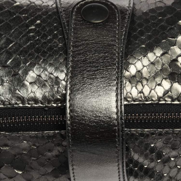 Pre Owned Chloe Metallic Dark Green Python Silverado Satchel