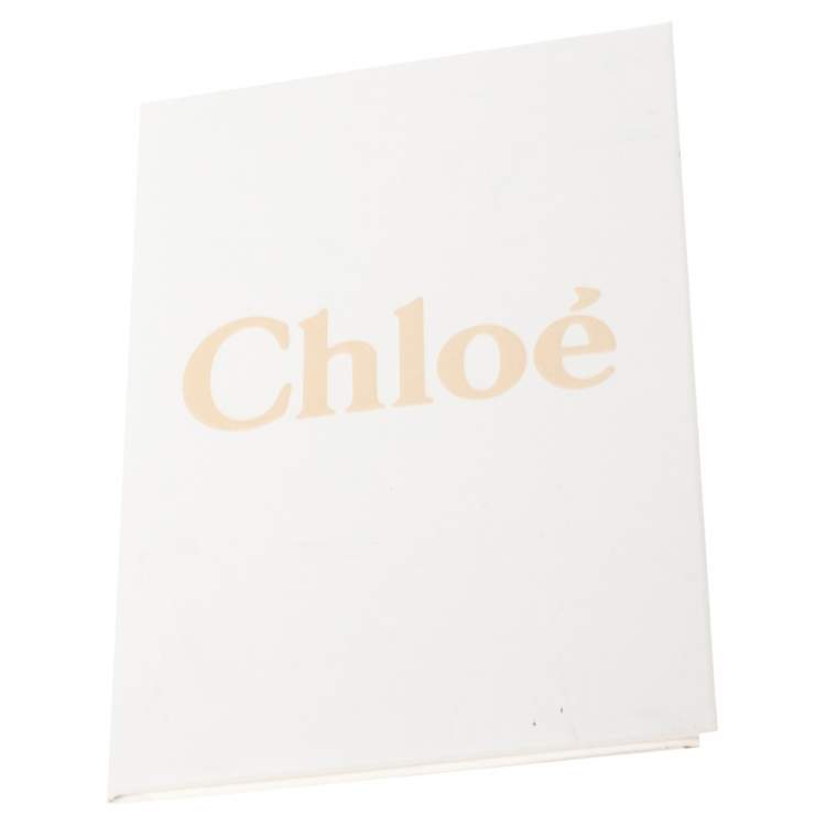 Pre Owned Chloe Green Croc Embossed Leather Mini C Vanity Shoulder Bag