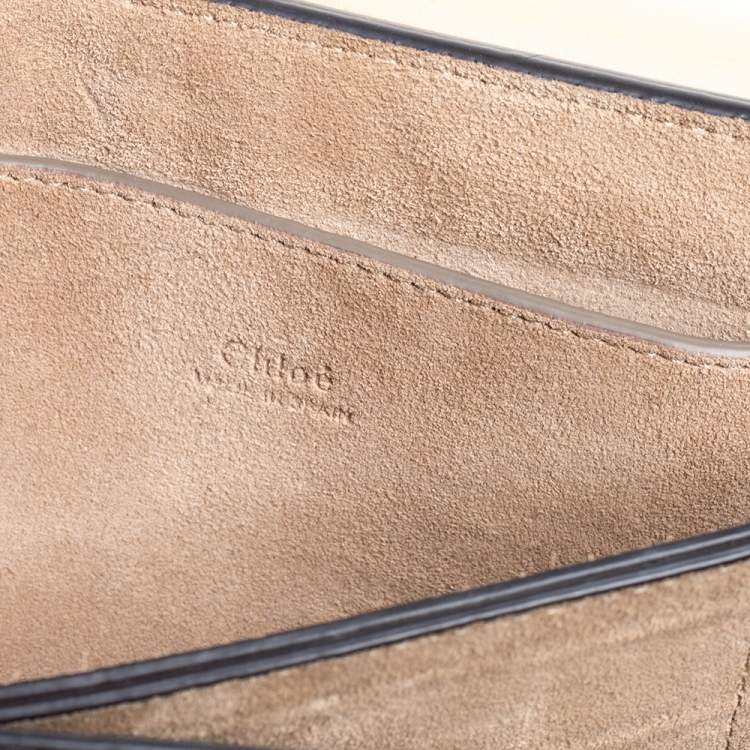 Pre Owned Chloe Beige Croc Embossed Leather Small Faye Shoulder Bag
