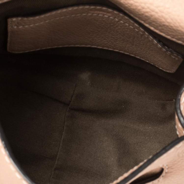 Pre Owned Chloe Powder Pink Leather Mini Marcie Crossbody Bag