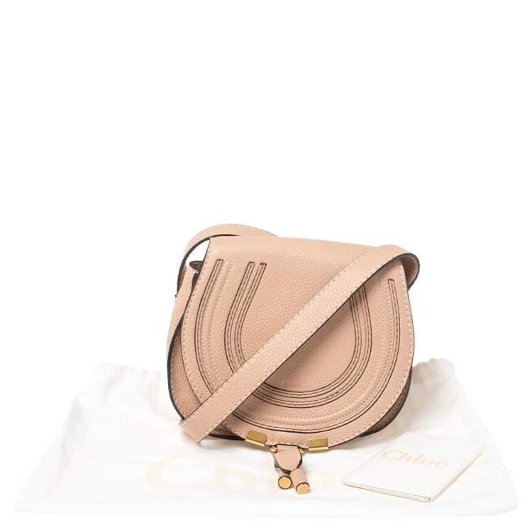 Pre Owned Chloe Powder Pink Leather Mini Marcie Crossbody Bag