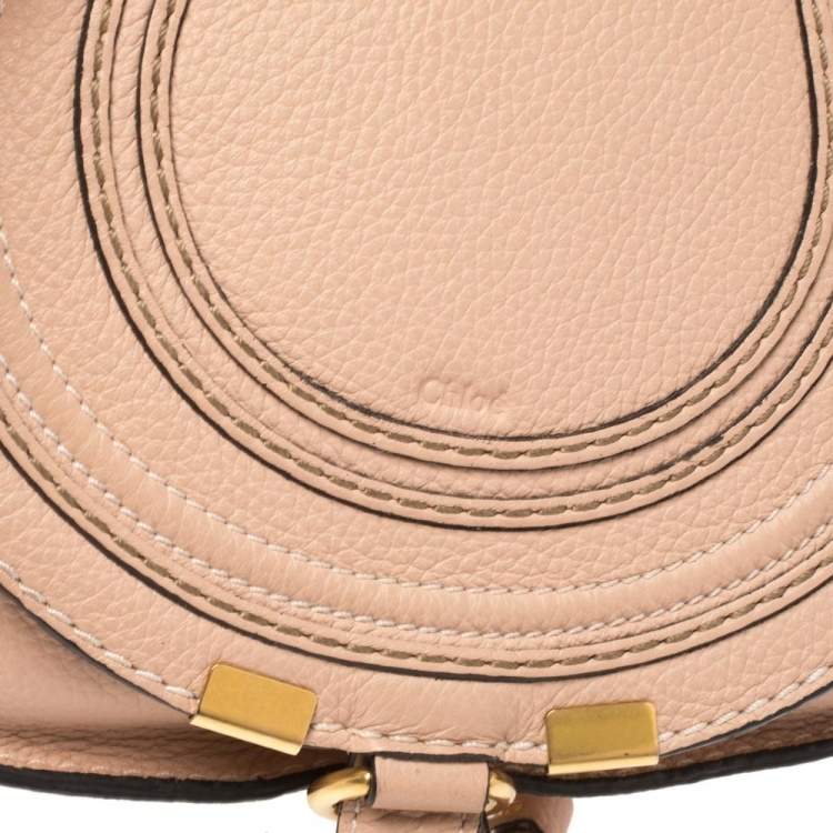 Pre Owned Chloe Powder Pink Leather Mini Marcie Crossbody Bag