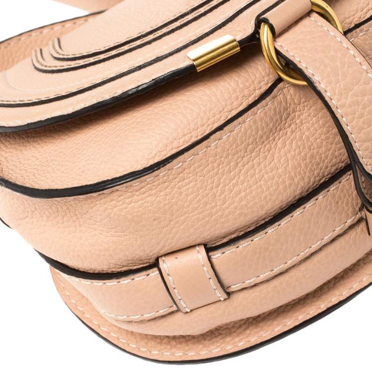 Pre Owned Chloe Powder Pink Leather Mini Marcie Crossbody Bag