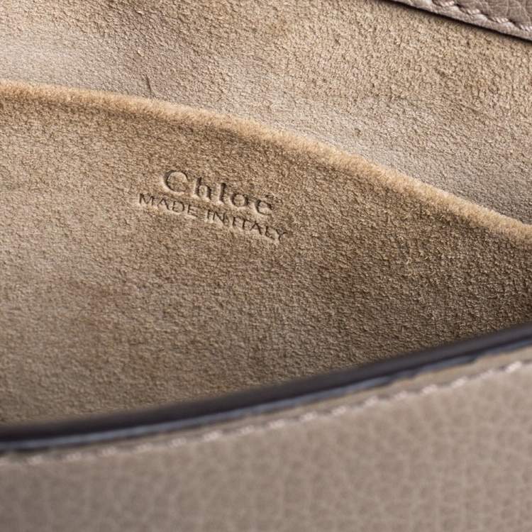 Pre Owned Chloe Beige Leather and Suede Small Nile Bracelet Shoulder Bag
