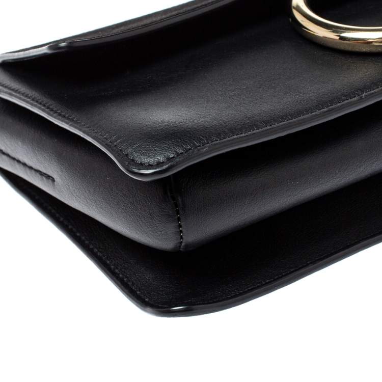 Pre Owned Chloe Black Leather and Suede Faye Shoulder Bag