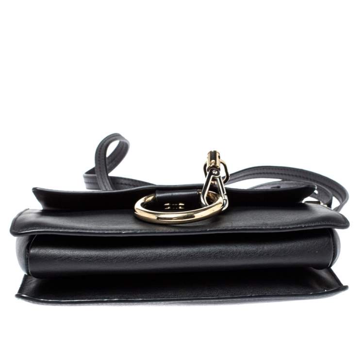 Pre Owned Chloe Black Leather and Suede Faye Shoulder Bag