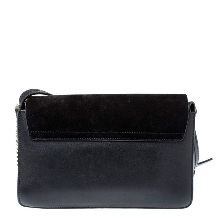 Pre Owned Chloe Black Leather and Suede Faye Shoulder Bag