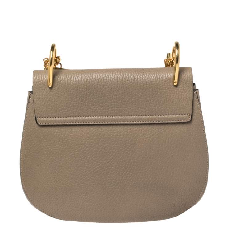 Pre Owned Chloe Taupe Leather Medium Drew Shoulder Bag