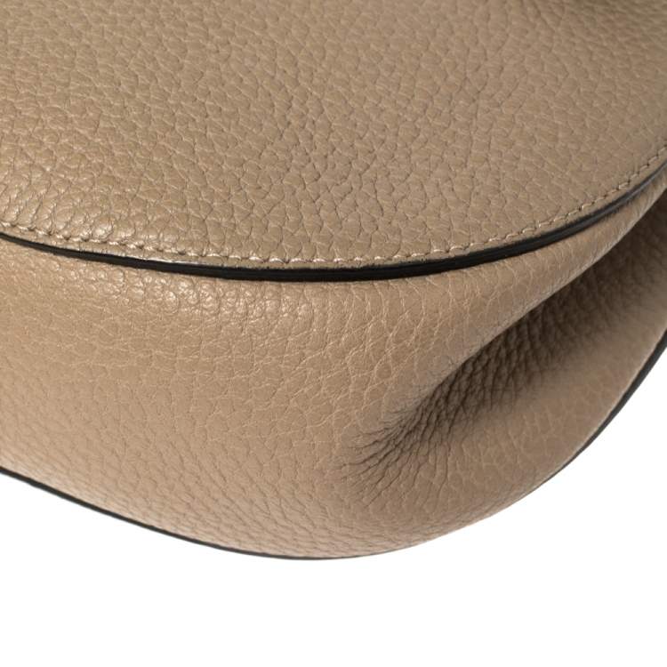 Pre Owned Chloe Taupe Leather Medium Drew Shoulder Bag