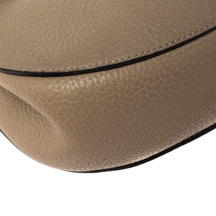 Pre Owned Chloe Taupe Leather Medium Drew Shoulder Bag
