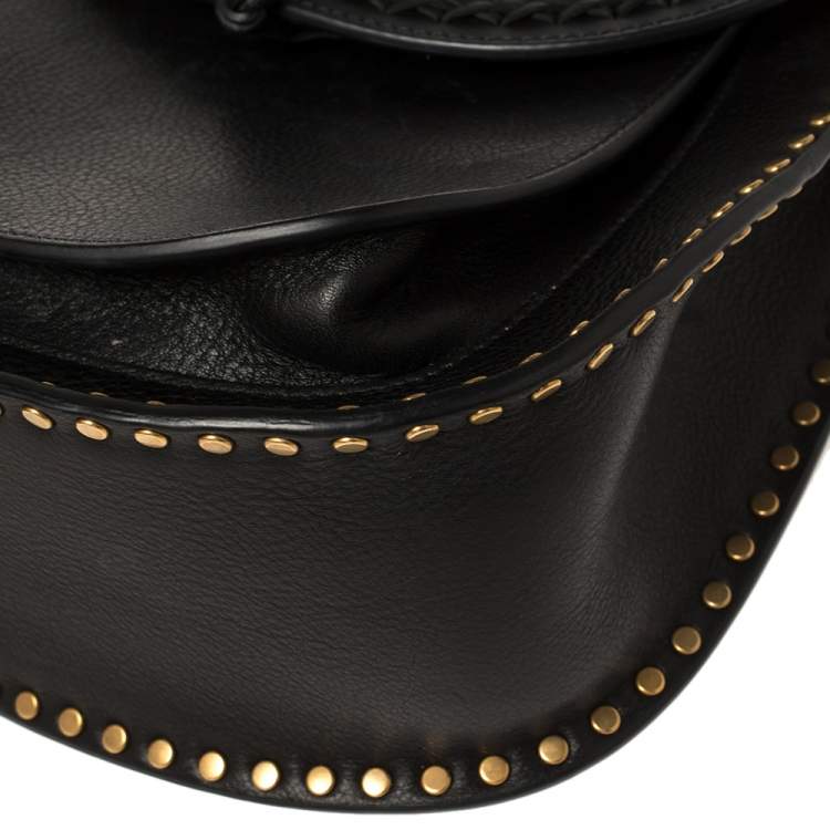 Pre Owned Chloe Black Leather Small Hudson Shoulder Bag