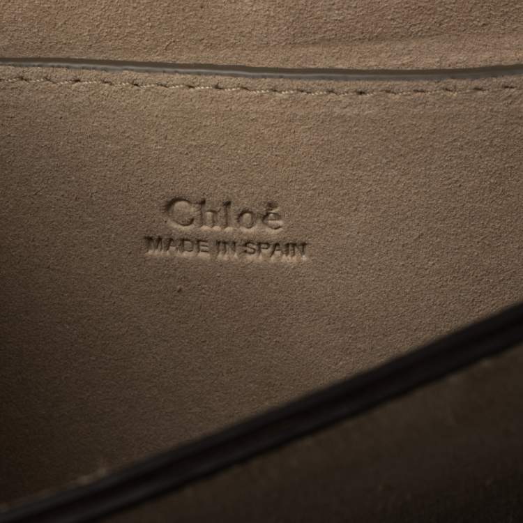 Pre Owned Chloe Peach Leather and Suede Faye Shoulder Bag