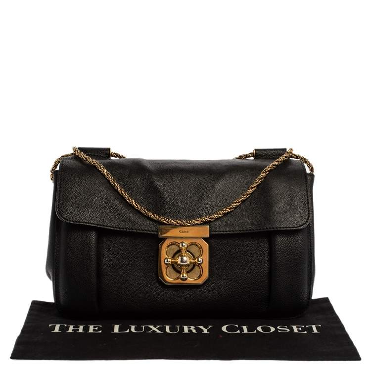 Pre Owned Chloe Back Leather Medium Elsie Shoulder Bag