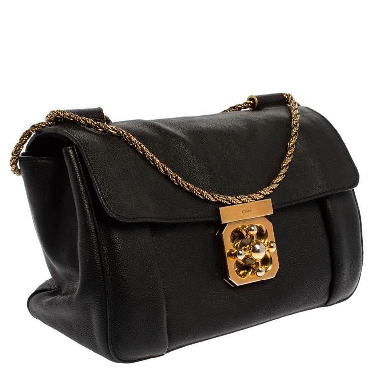 Pre Owned Chloe Back Leather Medium Elsie Shoulder Bag