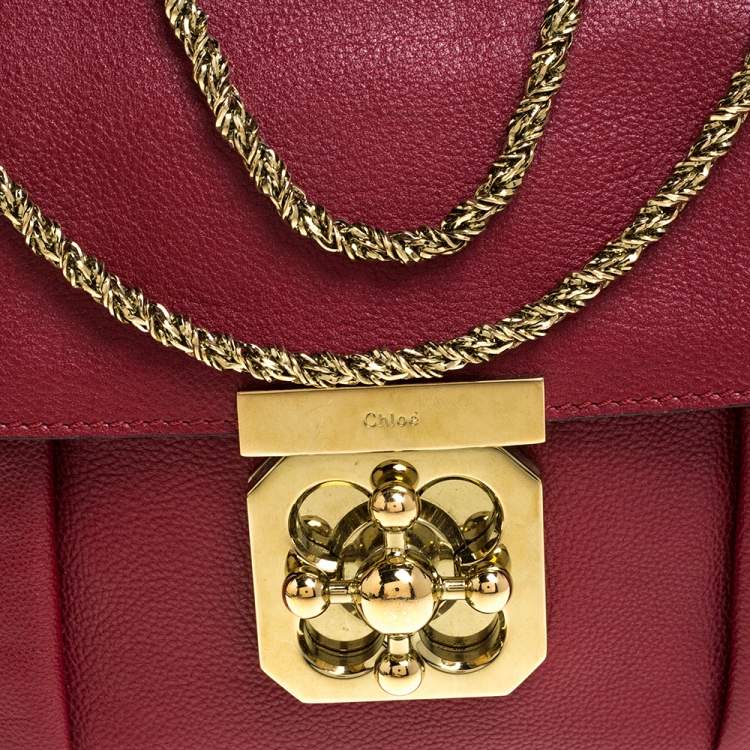 Pre Owned Chloe Red Leather Small Elsie Shoulder Bag