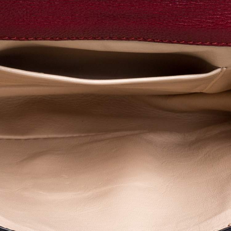 Pre Owned Chloe Red Leather Small Elsie Shoulder Bag