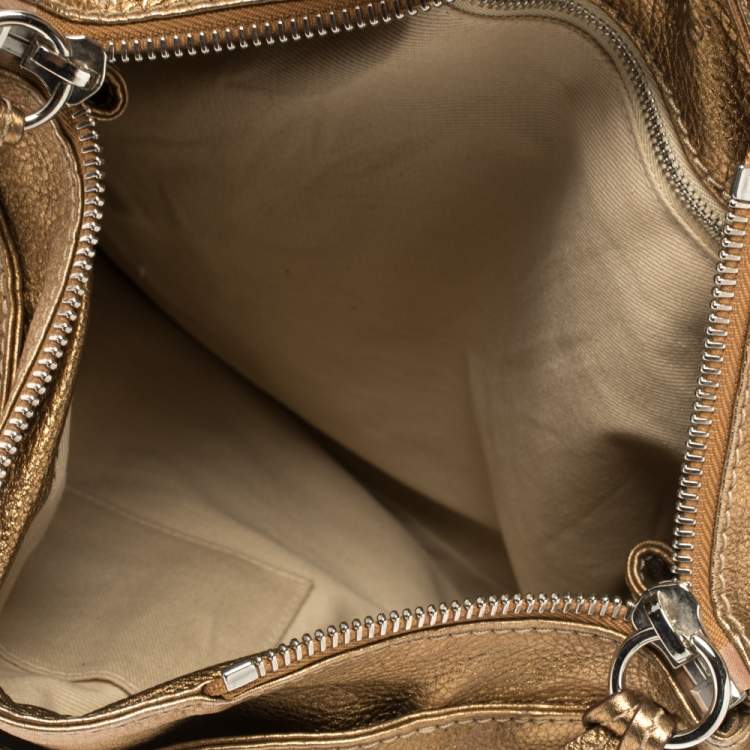 Pre Owned Chloe Golden Brown Grained Leather Medium Paddington Satchel