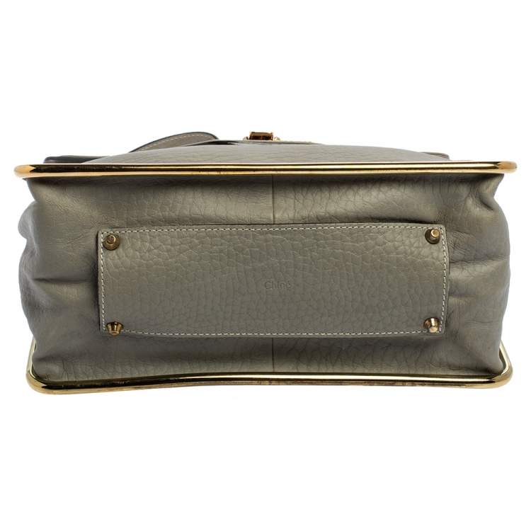 مملوكة مسبقًا Chloe Grey Leather Medium Sally Flap Shoulder Bag