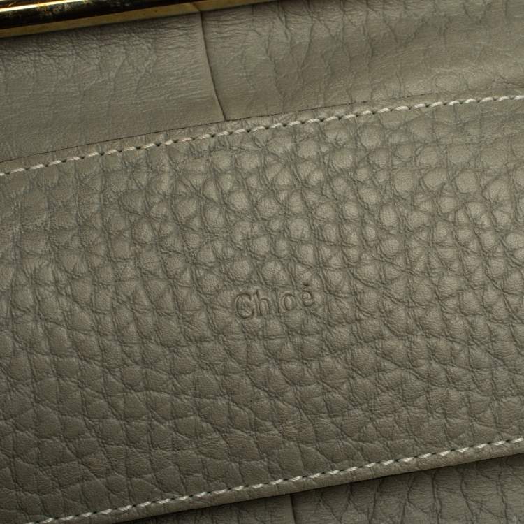 مملوكة مسبقًا Chloe Grey Leather Medium Sally Flap Shoulder Bag