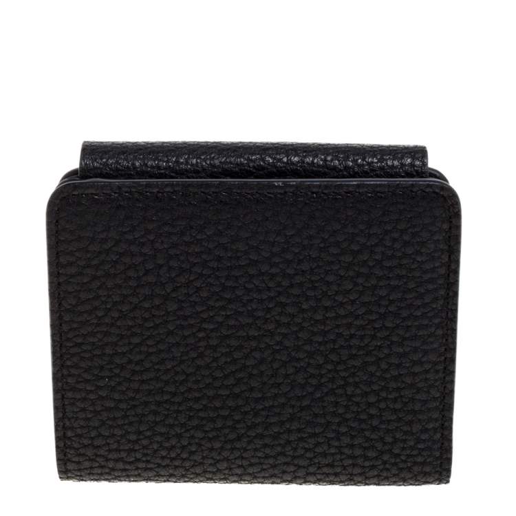 Pre Owned Chloe Black Leather Drew Compact Wallet