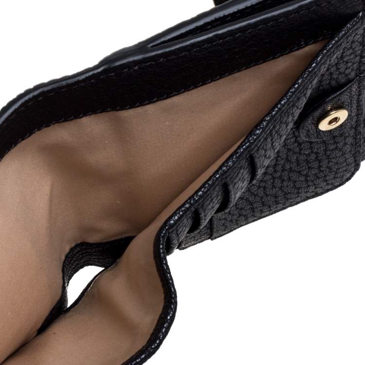 Pre Owned Chloe Black Leather Drew Compact Wallet