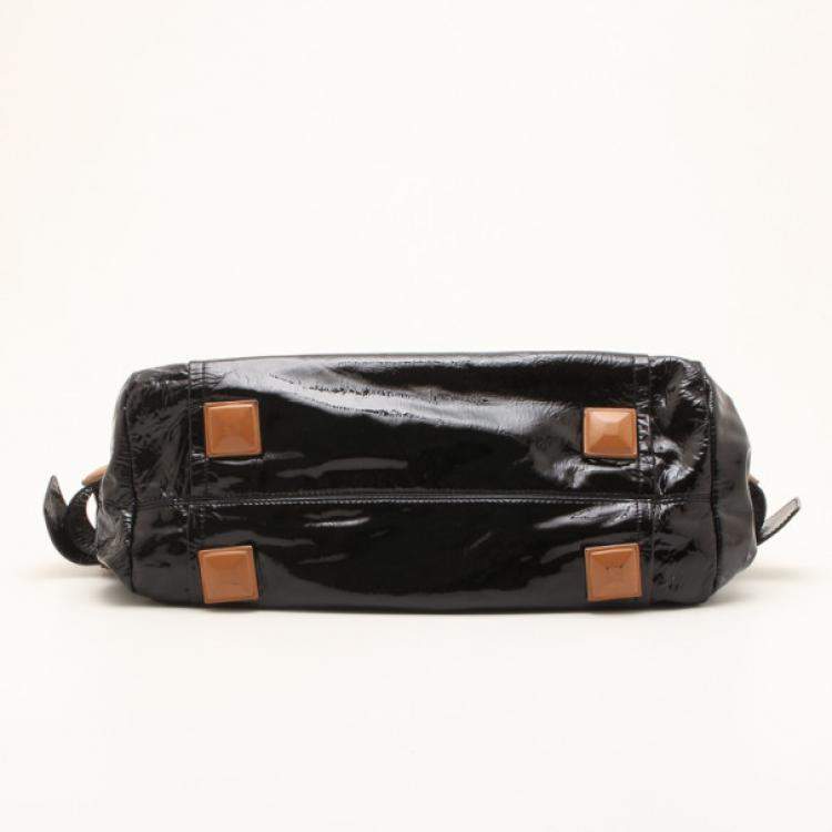 Pre Owned Chloe Black Patent Leather 'Audra' Tote