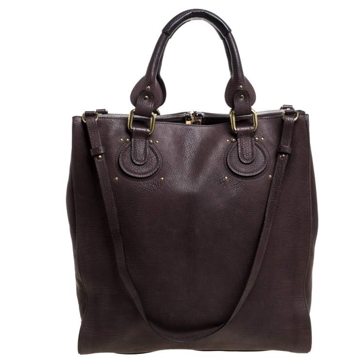 Pre Owned Chloe Brown Leather Aurore Pure Paddington Tote
