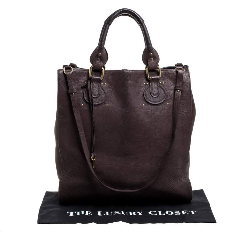 Pre Owned Chloe Brown Leather Aurore Pure Paddington Tote