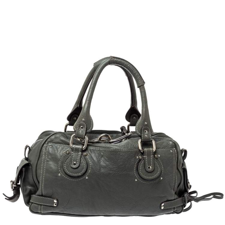 Pre Owned Chloe Olive Green Leather Medium Paddington Satchel