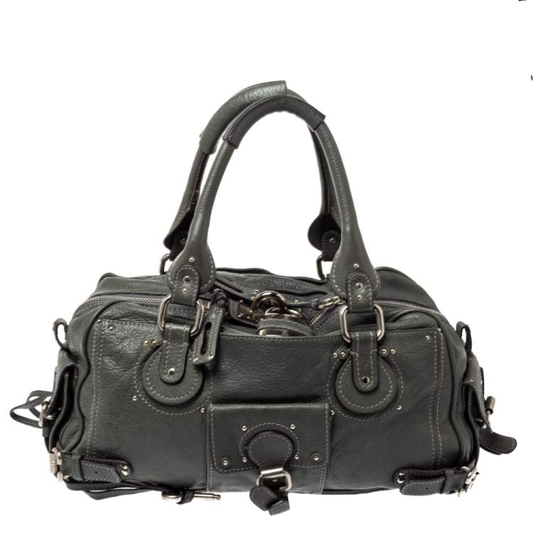 Pre Owned Chloe Olive Green Leather Medium Paddington Satchel