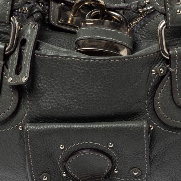 Pre Owned Chloe Olive Green Leather Medium Paddington Satchel