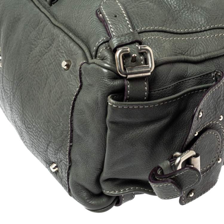 Pre Owned Chloe Olive Green Leather Medium Paddington Satchel
