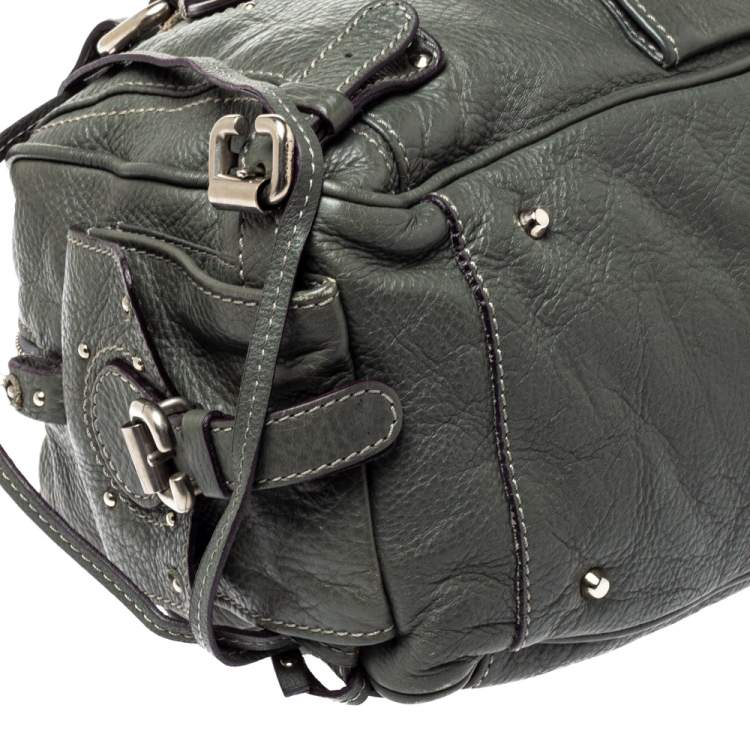 Pre Owned Chloe Olive Green Leather Medium Paddington Satchel