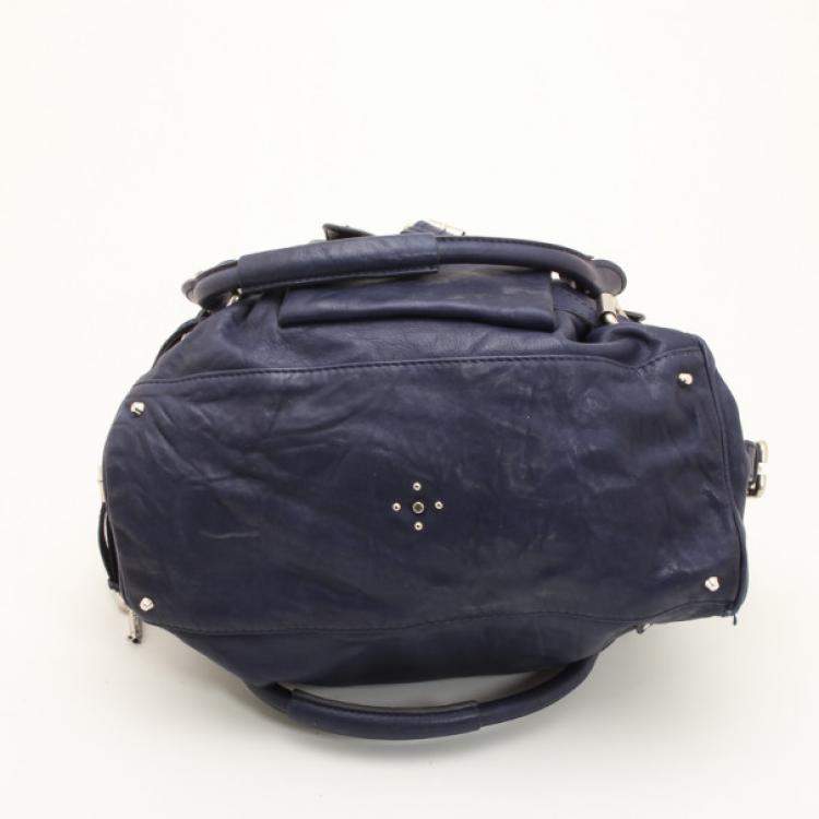 Pre Owned Chloe Navy Blue Large Paddington Tote