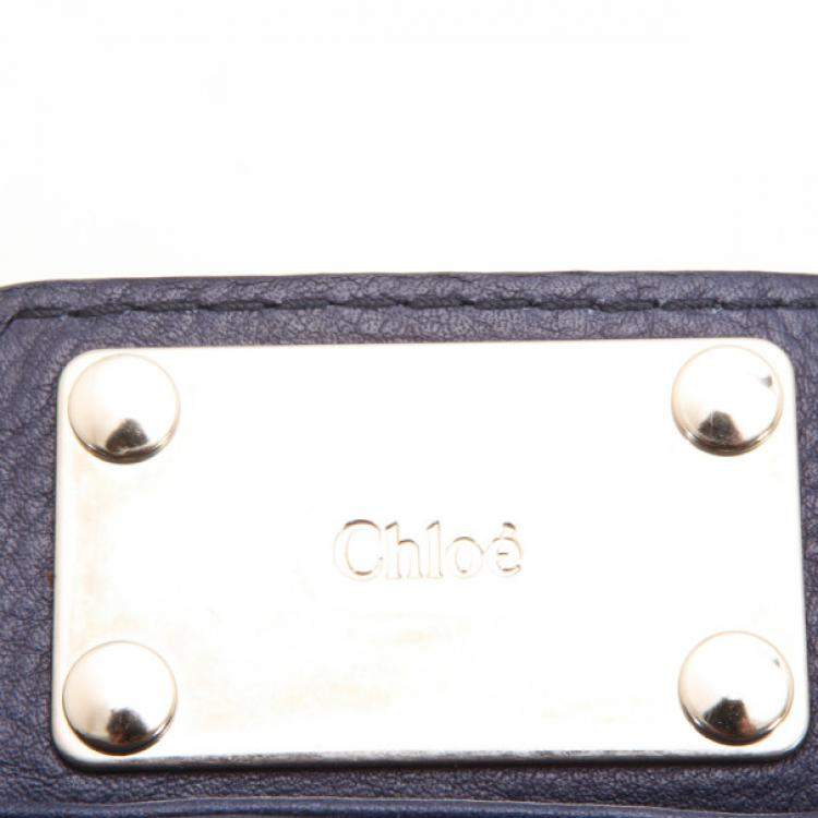 Pre Owned Chloe Navy Blue Large Paddington Tote