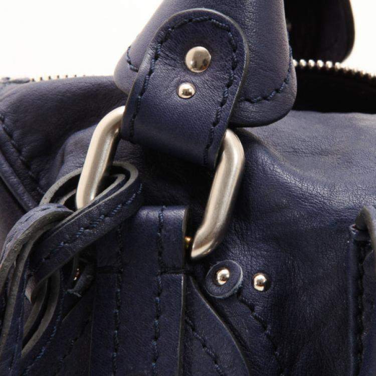 Pre Owned Chloe Navy Blue Large Paddington Tote