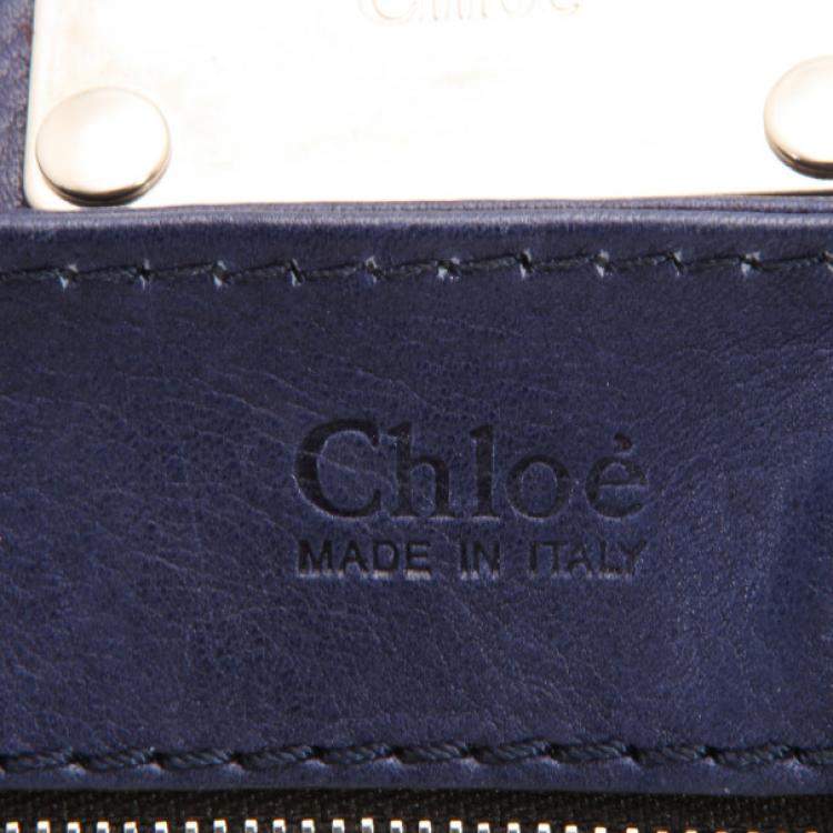 Pre Owned Chloe Navy Blue Large Paddington Tote