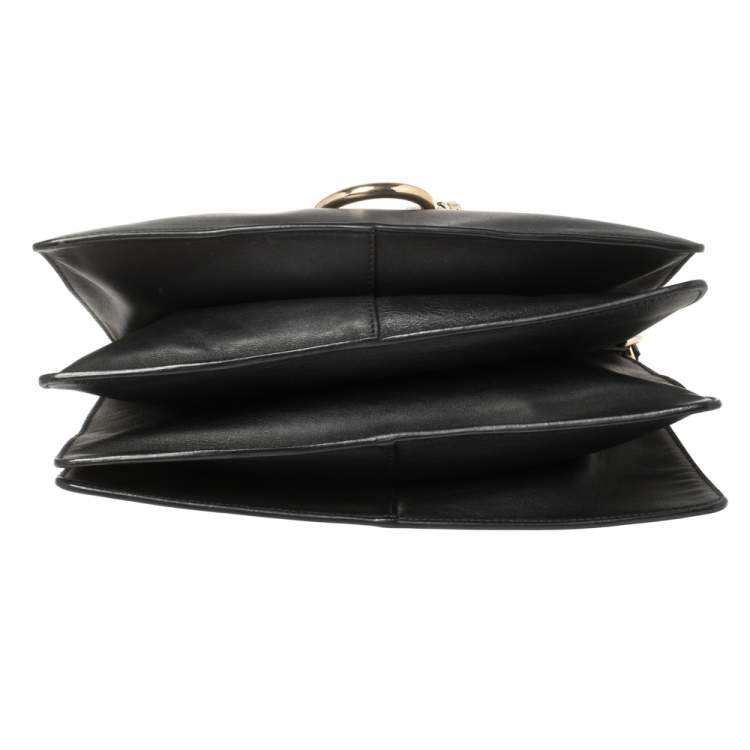 Pre Owned Chloe Black Leather and Suede Medium Faye Shoulder Bag